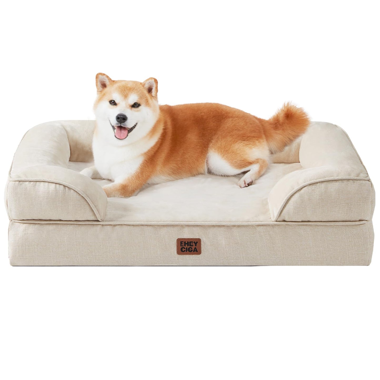 EHEYCIGA Orthopädisches Hundebett Grosse Hunde, Memory Foam Hundekorb Mittelgroße Hunde, Waschbar Hundesofa Wasserdicht rutschfest, Hundecouch mit Hohem Rand