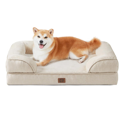 EHEYCIGA Orthopädisches Hundebett Grosse Hunde, Memory Foam Hundekorb Mittelgroße Hunde, Waschbar Hundesofa Wasserdicht rutschfest, Hundecouch mit Hohem Rand