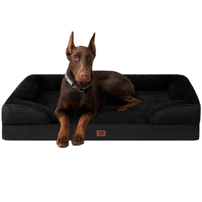 EHEYCIGA Orthopädisches Hundebett Grosse Hunde, Memory Foam Hundekorb Mittelgroße Hunde, Waschbar Hundesofa Wasserdicht rutschfest, Hundecouch mit Hohem Rand