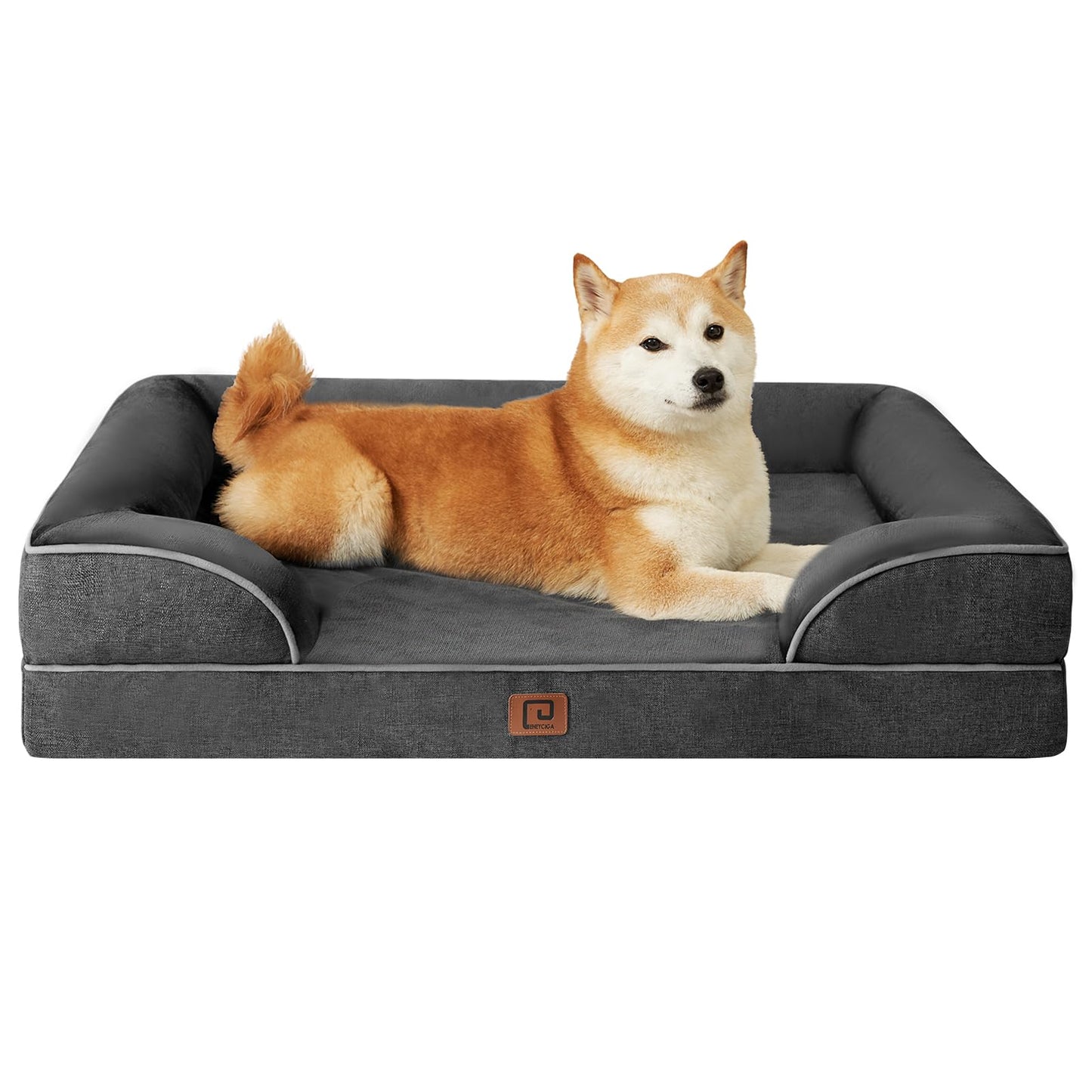 EHEYCIGA Orthopädisches Hundebett Grosse Hunde, Memory Foam Hundekorb Mittelgroße Hunde, Waschbar Hundesofa Wasserdicht rutschfest, Hundecouch mit Hohem Rand