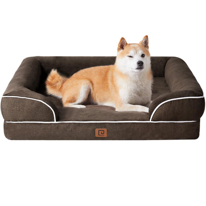 EHEYCIGA Orthopädisches Hundebett Grosse Hunde, Memory Foam Hundekorb Mittelgroße Hunde, Waschbar Hundesofa Wasserdicht rutschfest, Hundecouch mit Hohem Rand
