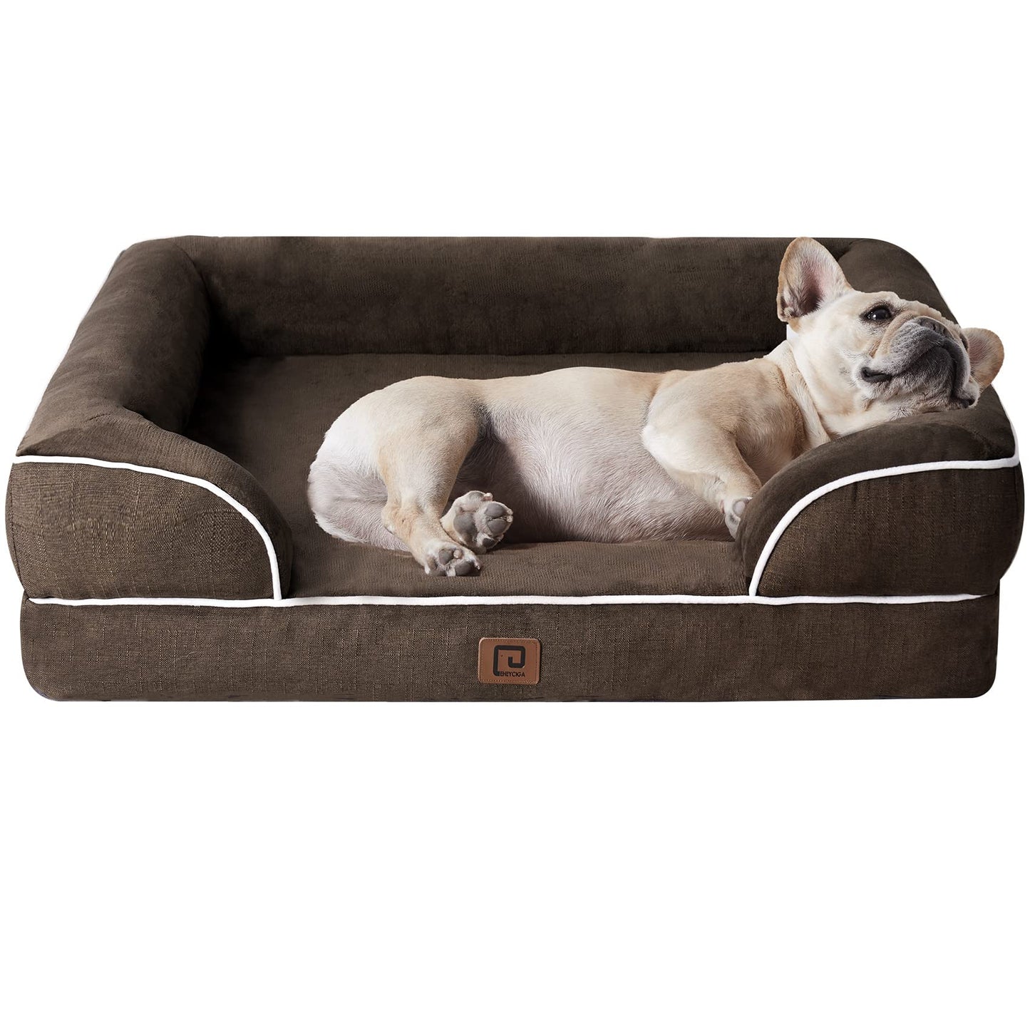 EHEYCIGA Orthopädisches Hundebett Grosse Hunde, Memory Foam Hundekorb Mittelgroße Hunde, Waschbar Hundesofa Wasserdicht rutschfest, Hundecouch mit Hohem Rand