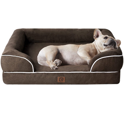 EHEYCIGA Orthopädisches Hundebett Grosse Hunde, Memory Foam Hundekorb Mittelgroße Hunde, Waschbar Hundesofa Wasserdicht rutschfest, Hundecouch mit Hohem Rand