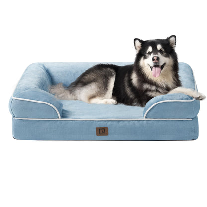 EHEYCIGA Orthopädisches Hundebett Grosse Hunde, Memory Foam Hundekorb Mittelgroße Hunde, Waschbar Hundesofa Wasserdicht rutschfest, Hundecouch mit Hohem Rand
