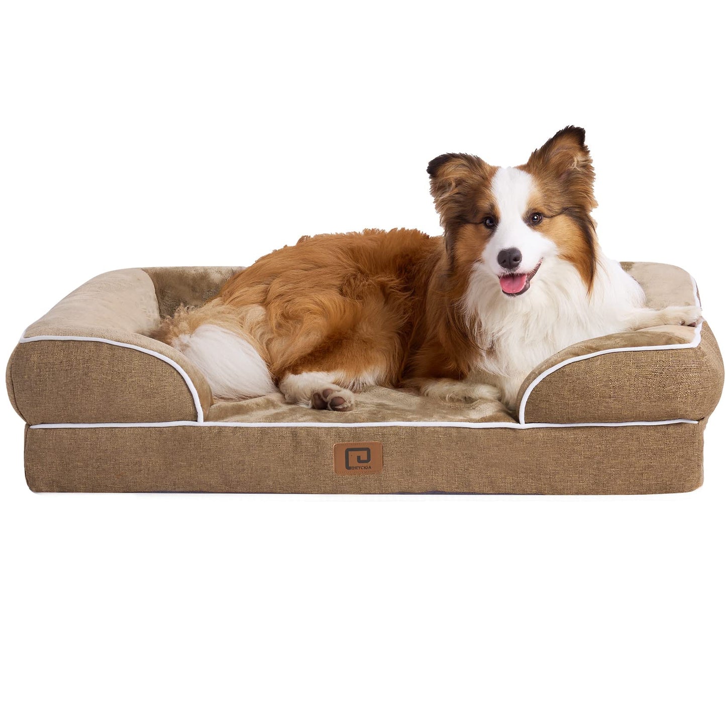 EHEYCIGA Orthopädisches Hundebett Grosse Hunde, Memory Foam Hundekorb Mittelgroße Hunde, Waschbar Hundesofa Wasserdicht rutschfest, Hundecouch mit Hohem Rand