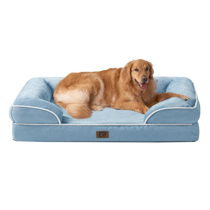 EHEYCIGA Orthopädisches Hundebett Grosse Hunde, Memory Foam Hundekorb Mittelgroße Hunde, Waschbar Hundesofa Wasserdicht rutschfest, Hundecouch mit Hohem Rand