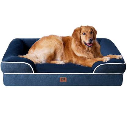 EHEYCIGA Orthopädisches Hundebett Grosse Hunde, Memory Foam Hundekorb Mittelgroße Hunde, Waschbar Hundesofa Wasserdicht rutschfest, Hundecouch mit Hohem Rand
