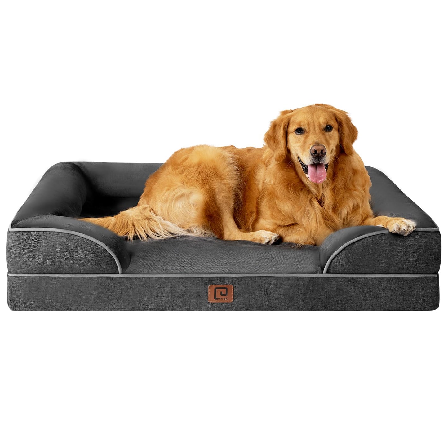 EHEYCIGA Orthopädisches Hundebett Grosse Hunde, Memory Foam Hundekorb Mittelgroße Hunde, Waschbar Hundesofa Wasserdicht rutschfest, Hundecouch mit Hohem Rand