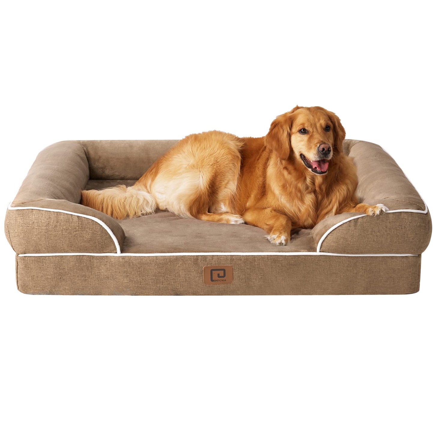 EHEYCIGA Orthopädisches Hundebett Grosse Hunde, Memory Foam Hundekorb Mittelgroße Hunde, Waschbar Hundesofa Wasserdicht rutschfest, Hundecouch mit Hohem Rand
