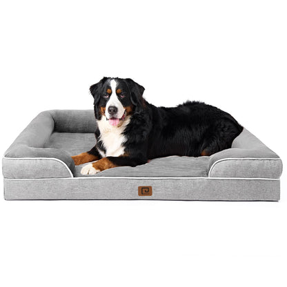 EHEYCIGA Orthopädisches Hundebett Grosse Hunde, Memory Foam Hundekorb Mittelgroße Hunde, Waschbar Hundesofa Wasserdicht rutschfest, Hundecouch mit Hohem Rand