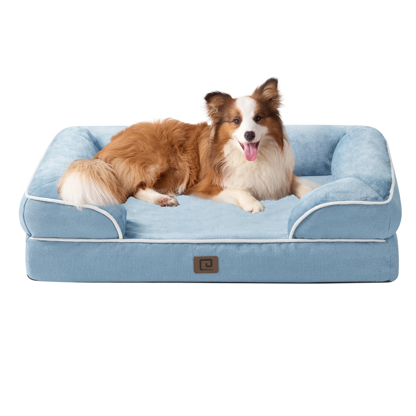 EHEYCIGA Orthopädisches Hundebett Grosse Hunde, Memory Foam Hundekorb Mittelgroße Hunde, Waschbar Hundesofa Wasserdicht rutschfest, Hundecouch mit Hohem Rand