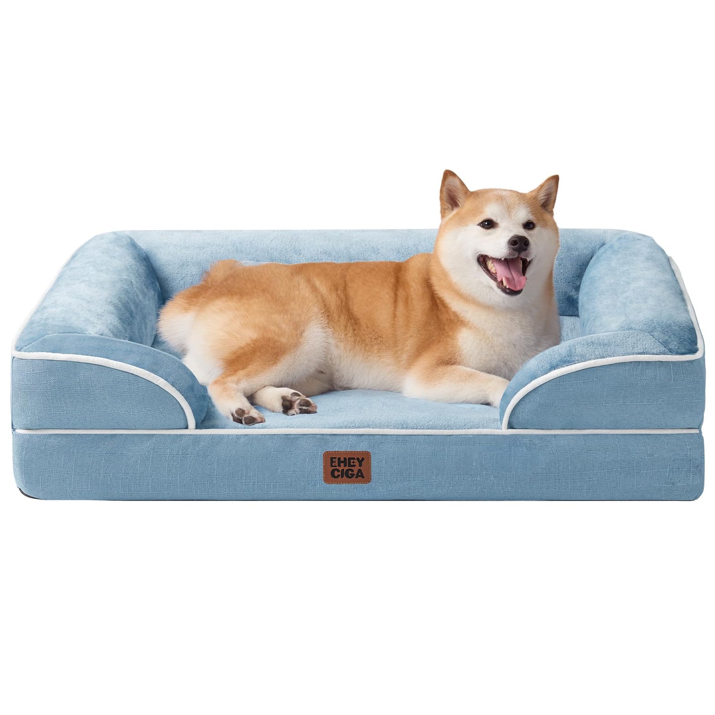 EHEYCIGA Orthopädisches Hundebett Grosse Hunde, Memory Foam Hundekorb Mittelgroße Hunde, Waschbar Hundesofa Wasserdicht rutschfest, Hundecouch mit Hohem Rand