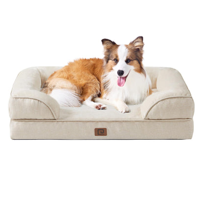 EHEYCIGA Orthopädisches Hundebett Grosse Hunde, Memory Foam Hundekorb Mittelgroße Hunde, Waschbar Hundesofa Wasserdicht rutschfest, Hundecouch mit Hohem Rand