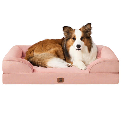 EHEYCIGA Orthopädisches Hundebett Grosse Hunde, Memory Foam Hundekorb Mittelgroße Hunde, Waschbar Hundesofa Wasserdicht rutschfest, Hundecouch mit Hohem Rand