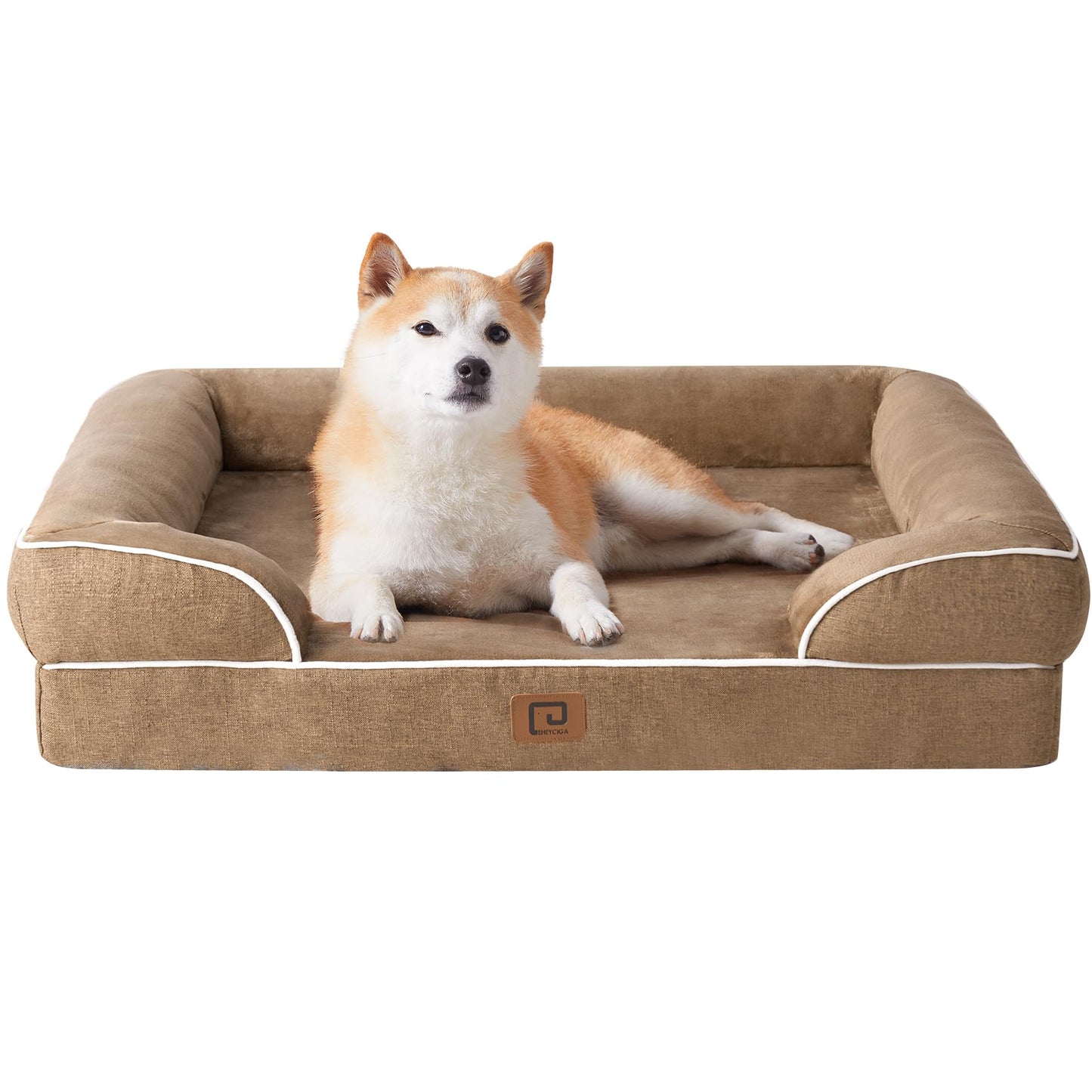 EHEYCIGA Orthopädisches Hundebett Grosse Hunde, Memory Foam Hundekorb Mittelgroße Hunde, Waschbar Hundesofa Wasserdicht rutschfest, Hundecouch mit Hohem Rand