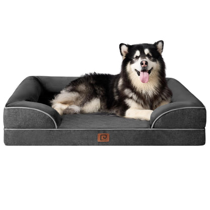 EHEYCIGA Orthopädisches Hundebett Grosse Hunde, Memory Foam Hundekorb Mittelgroße Hunde, Waschbar Hundesofa Wasserdicht rutschfest, Hundecouch mit Hohem Rand