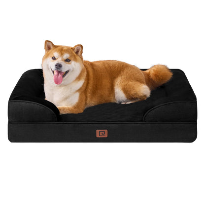 EHEYCIGA Orthopädisches Hundebett Grosse Hunde, Memory Foam Hundekorb Mittelgroße Hunde, Waschbar Hundesofa Wasserdicht rutschfest, Hundecouch mit Hohem Rand