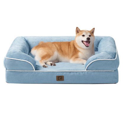 EHEYCIGA Orthopädisches Hundebett Grosse Hunde, Memory Foam Hundekorb Mittelgroße Hunde, Waschbar Hundesofa Wasserdicht rutschfest, Hundecouch mit Hohem Rand