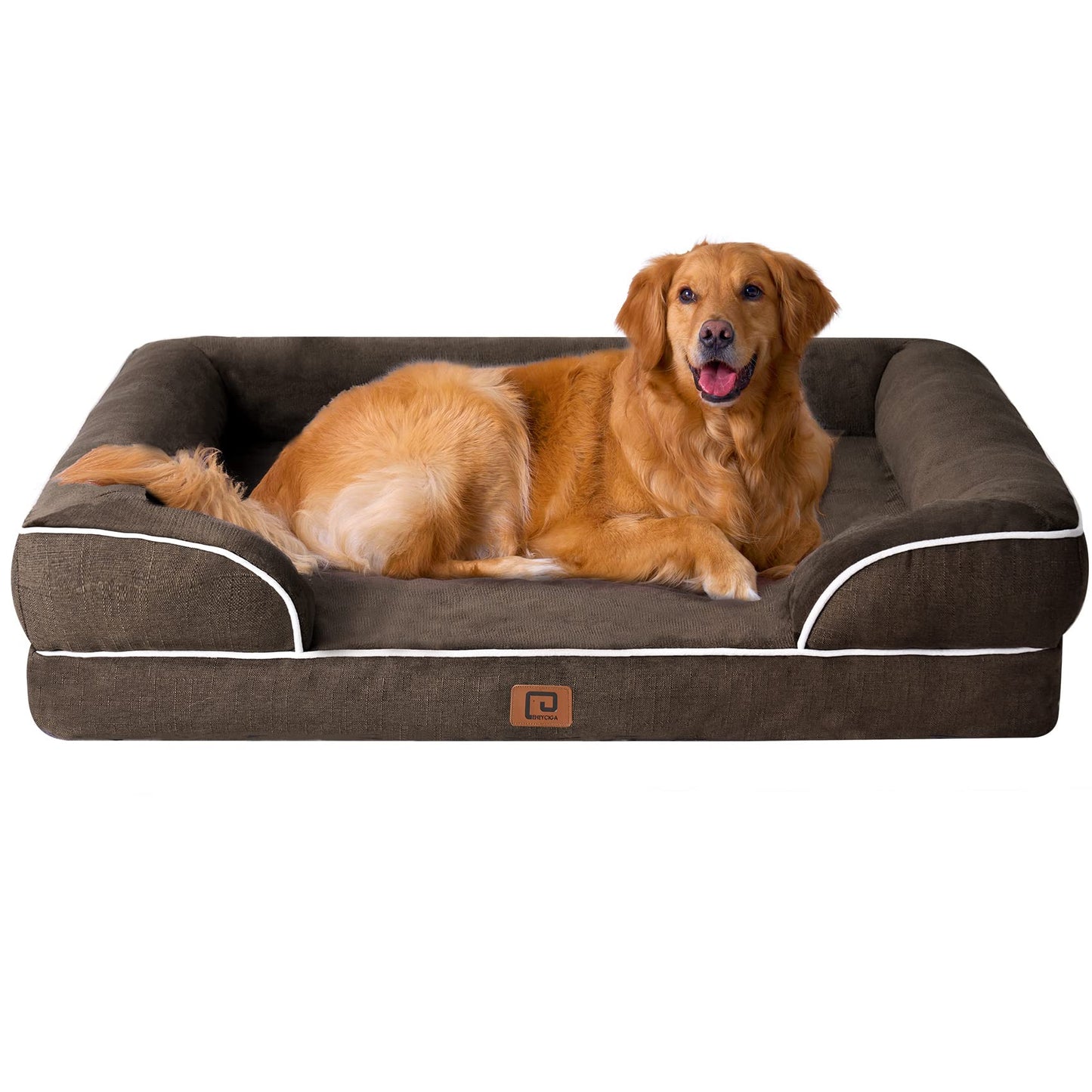 EHEYCIGA Orthopädisches Hundebett Grosse Hunde, Memory Foam Hundekorb Mittelgroße Hunde, Waschbar Hundesofa Wasserdicht rutschfest, Hundecouch mit Hohem Rand