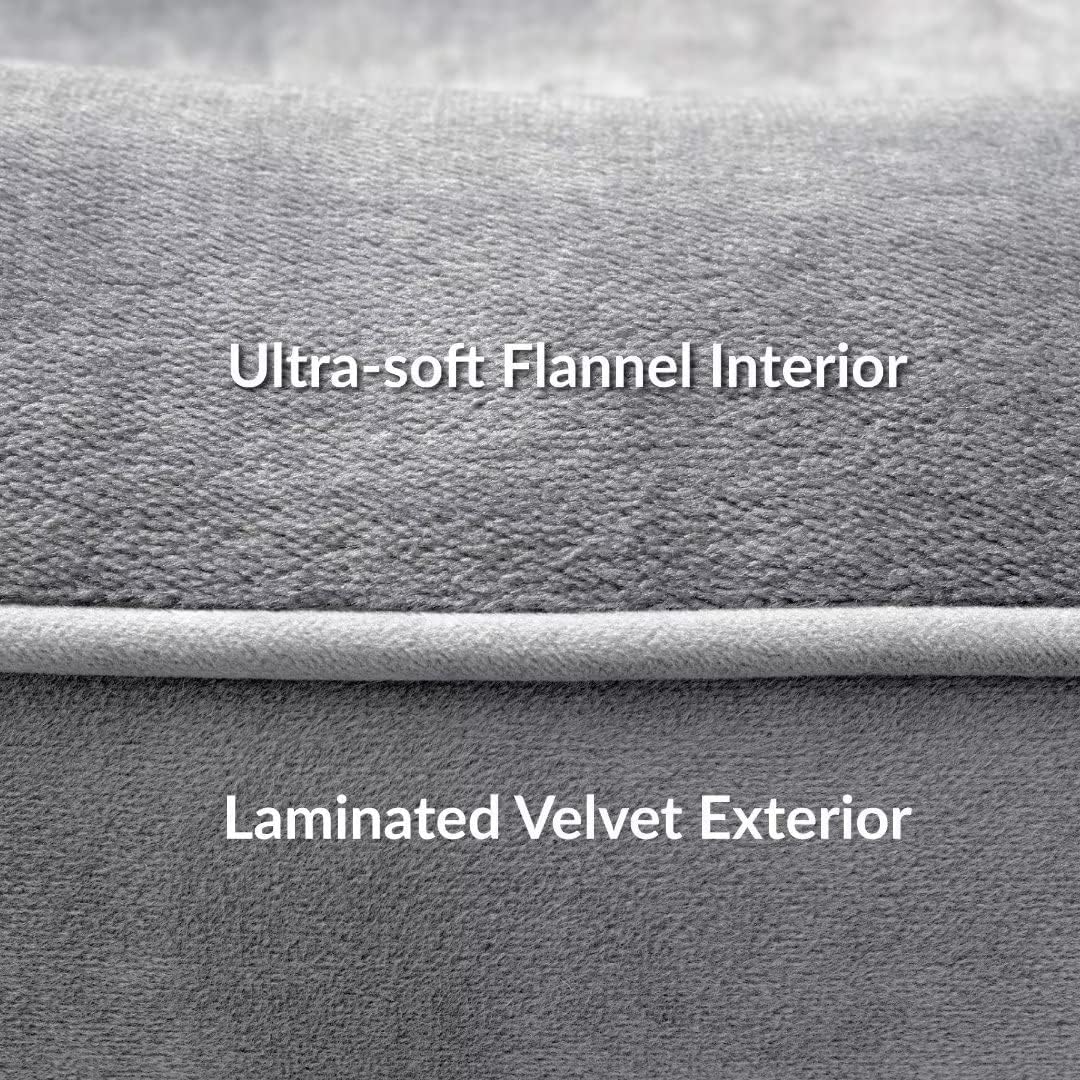 BEDSURE Orthopaedic Dog Bed, Ergonomic Dog Sofa, 89 x 63 cm, Dog Couch with Egg Carton Foam for Medium Dogs, Washable, Non-Slip Dog Beds, Grey